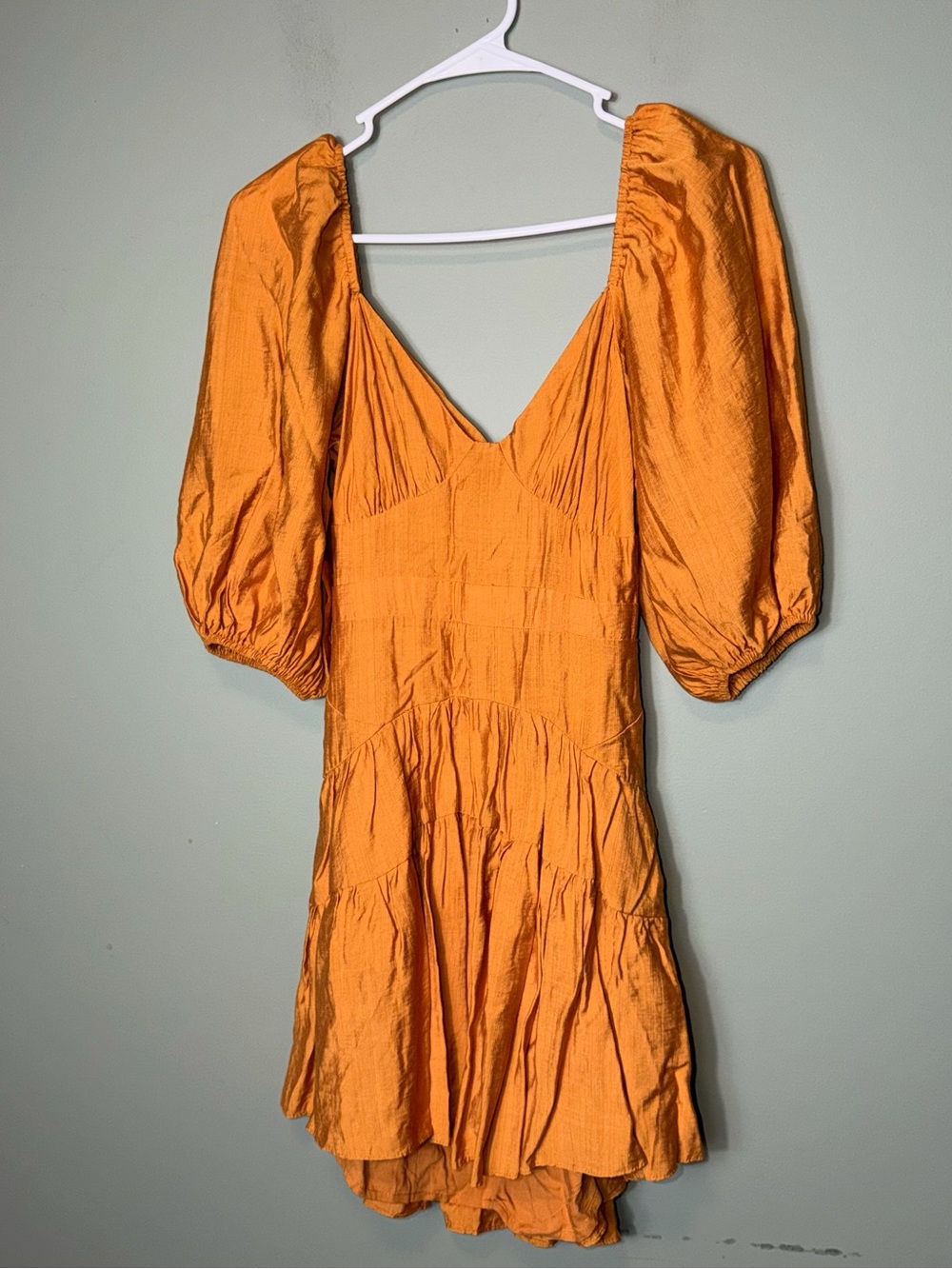Mustard Seed Women’s Goldenrod Puff Sleeve Tie Back Size Small